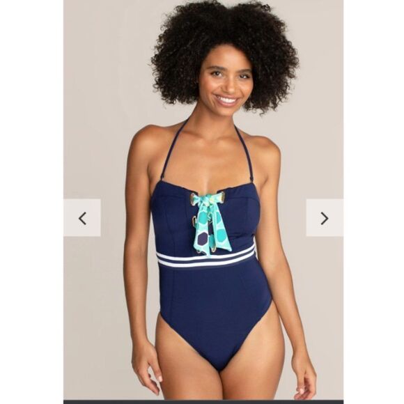 🆕️Trina Turk MADE IN THE SHADE BANDEAU ONE PIECE SWIMSUIT Sz 6 - Picture 8 of 16